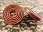 Preview: braune Rillen Holzknopf Ohrstecker Natur Button